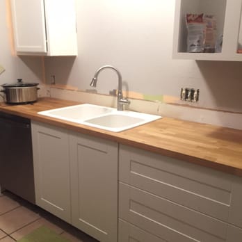 Art Tile & Renovation - Lower cabinets, countertop, sink and faucet installed by Art and looking fantastic! - General Contractors Near Me Art Tile & Renovation - Lower cabinets, countertop, sink and faucet installed by Art and looking fantastic! - General Contractors Near Me