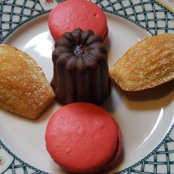 Left Bank Pastry - Pair each raspberry macaron and madeleine, one canele (5/23/21) - Bakeries Near Me - Olympia, Washington Left Bank Pastry - Pair each raspberry macaron and madeleine, one canele (5/23/21) - Bakeries Near Me - Olympia, Washington