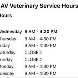 AV Veterinary Service - AV Veterinary Service Hours