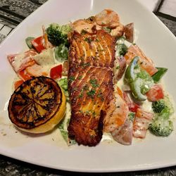 Conroy's Public House - Westwood - A superb Conroy's Public House Specialty...grilled Atlantic salmon and fresh vegetables in a delicious lemon dill cream sauce!