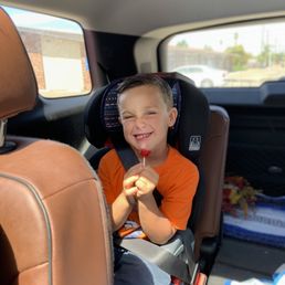 Happy camper with his haircut. Happy camper with his haircut.