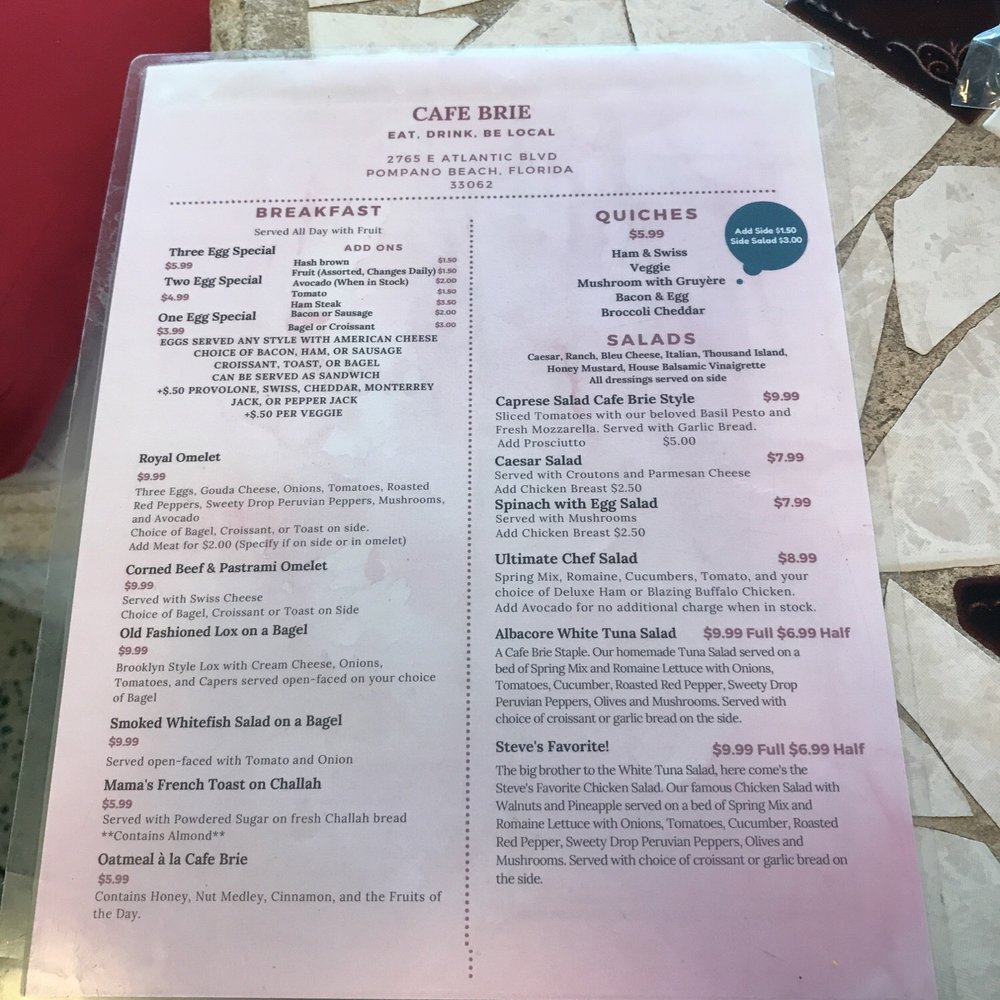 Cafe Brie - Sandwiches Near Me - Pompano Beach, Florida