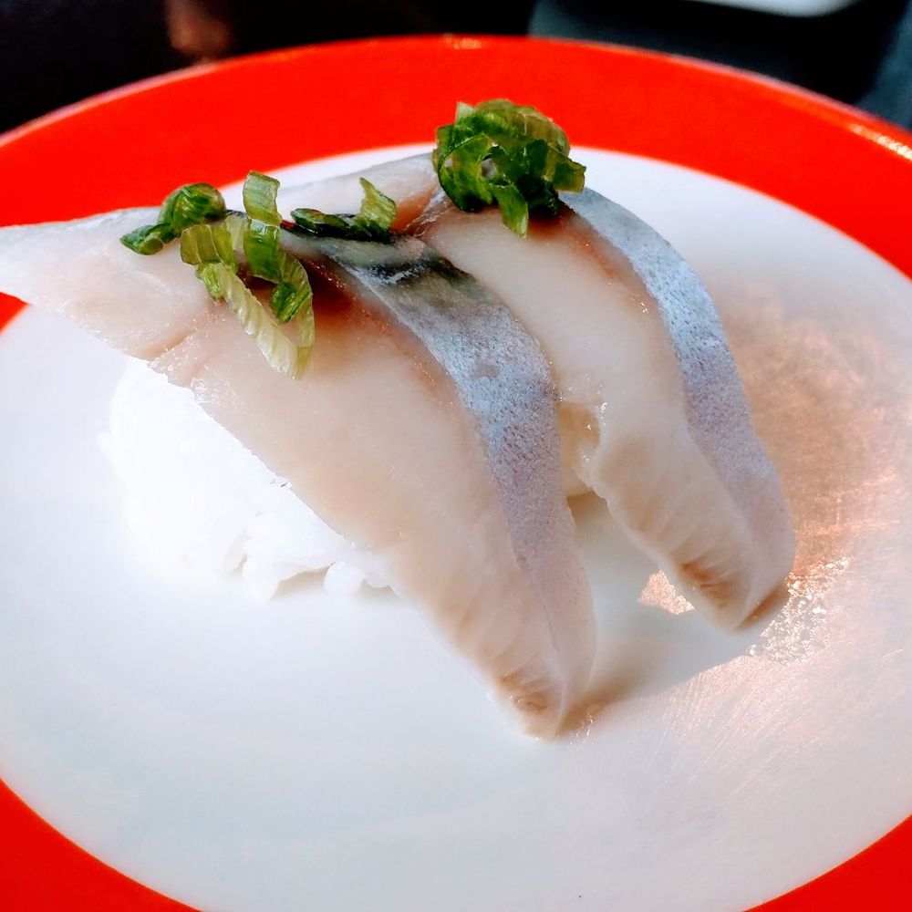 Kuru Kuru Sushi - Yes that's one small clump of rice, cut in half, with two super small cuts of fish on top. - Sushi Bars Near Me - Bellingham, Washington Kuru Kuru Sushi - Yes that's one small clump of rice, cut in half, with two super small cuts of fish on top. - Sushi Bars Near Me - Bellingham, Washington
