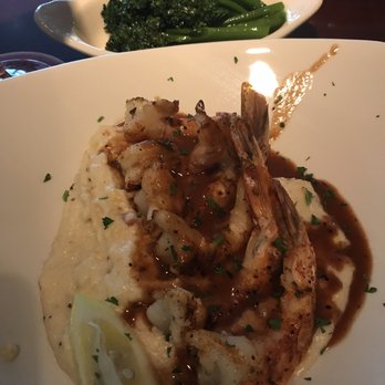 Pappadeaux Seafood Kitchen - Giant Shrimp Creole and Grits with a side of Broccolini - Cajun/Creole Near Me - Marietta, Georgia Pappadeaux Seafood Kitchen - Giant Shrimp Creole and Grits with a side of Broccolini - Cajun/Creole Near Me - Marietta, Georgia