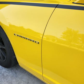 Classic Collision - AFTER repairs on the vehicle. Great job matching the paint, stripe and affixing a new "Camaro" nameplate. - Auto Glass Services Near Me - Cedar Park, Texas Classic Collision - AFTER repairs on the vehicle. Great job matching the paint, stripe and affixing a new "Camaro" nameplate. - Auto Glass Services Near Me - Cedar Park, Texas