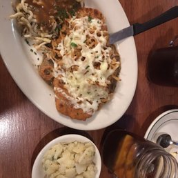 Super schnitzel with spaetzle and German potato salad Super schnitzel with spaetzle and German potato salad