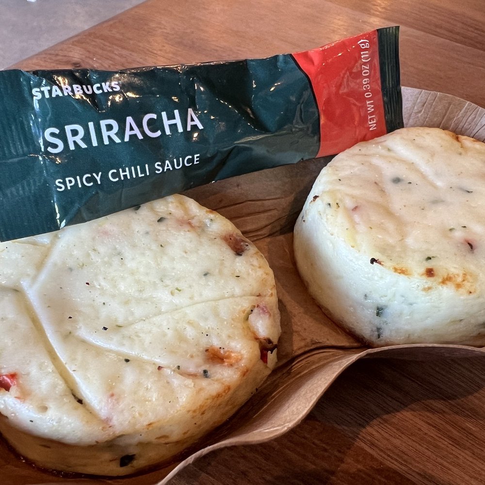 Starbucks - Love the sous vide egg bites. Did you know Starbucks has their own Sriracha? Sure do. - Coffee & Tea Near Me - Davie, Florida Starbucks - Love the sous vide egg bites. Did you know Starbucks has their own Sriracha? Sure do. - Coffee & Tea Near Me - Davie, Florida