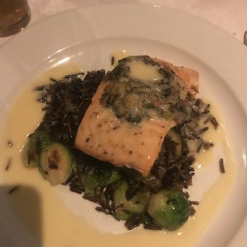 Smack Shack - Stuff salmon with lobster and shrimp on a bed of wild rice and Brussels sprouts. - Seafood Near Me - Minneapolis, Minnesota Smack Shack - Stuff salmon with lobster and shrimp on a bed of wild rice and Brussels sprouts. - Seafood Near Me - Minneapolis, Minnesota