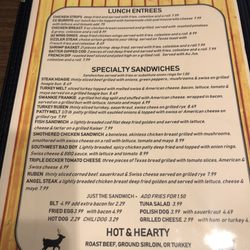 Whitetails Restaurant - 9-10-19 menu