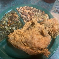 Davis Cafe - Chicken with peas and beans plus greens