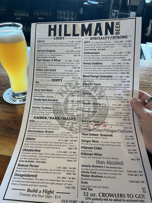 Menu photo 1 Hillman Beer - Old Fort Old Fort, NC