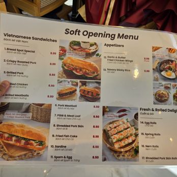 Bread Spot - Soft opening menu - Vietnamese Near Me - Rosemead, California