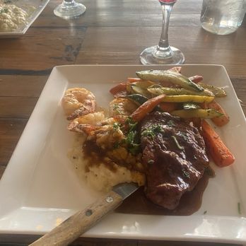 Skyline Kitchen & Vine - Filet and shrimp with grilled veggies - New American Near Me - Reno, Nevada Skyline Kitchen & Vine - Filet and shrimp with grilled veggies - New American Near Me - Reno, Nevada