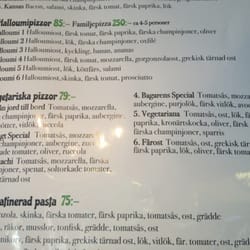 Pizzeria Svea - 7 vegetariska pizzor på menyn varav en halloumi! sen kan man ju alltid ta en funghi med banan och curry eller så...