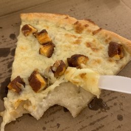 Buffalo Chicken Pizza ... it has no sauce even under the cheese. The chicken was dry and the cheese was too thick. Buffalo Chicken Pizza ... it has no sauce even under the cheese. The chicken was dry and the cheese was too thick.