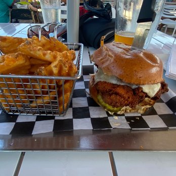 Exit Zero Filling Station - Hot Chick Sandwich and Waffle Fries - Burgers Near Me - Cape May, New Jersey