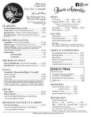 Menu photo 2 White Rose Spaghetti House Masury, OH