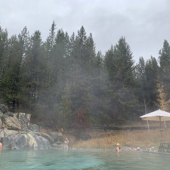 Gold Fork Hot Springs - View from hottest (top) pool. - Hot Springs Near Me - Donnelly, Idaho
