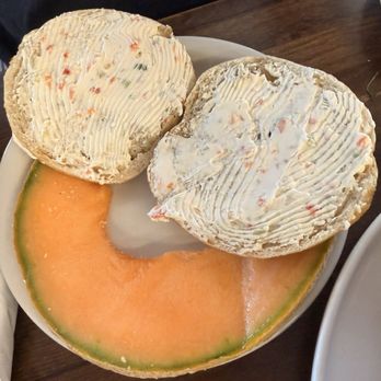Mendon Brunch On The Brook - Fresh made bagel with vegetable cream cheese - Coffee & Tea Near Me - Mendon, New York