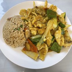 Asian Garden - Curry Chicken with fried rice