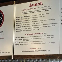 Lunch menu Lunch menu