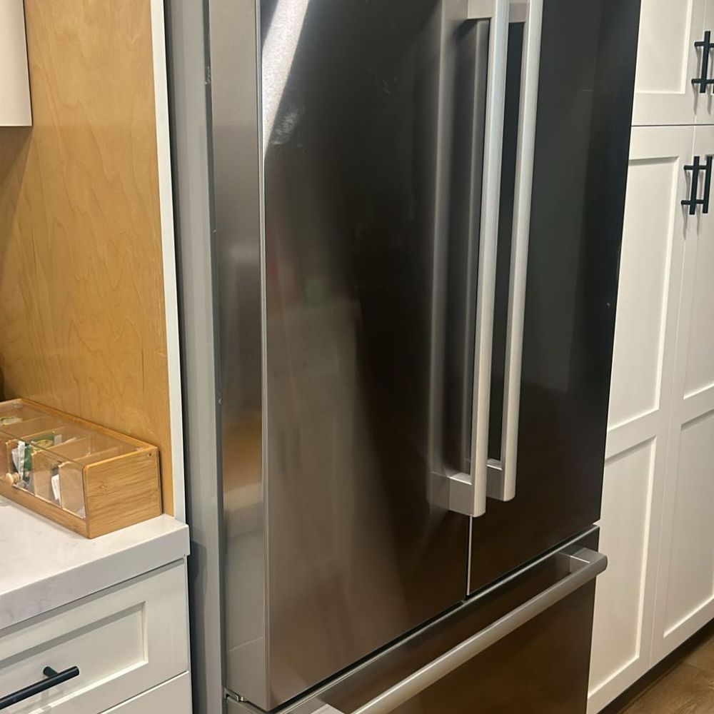 Aztec Appliance - New high-end Bosch French door fridge with modern counter depth design that AL got us into at great discount - Appliances Near Me - San Diego, California