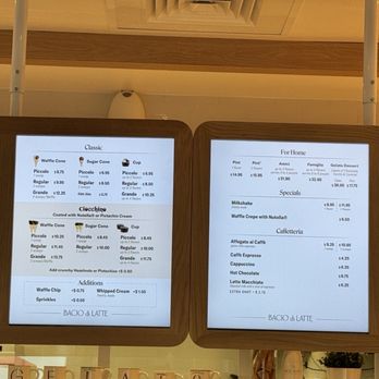 Bacio di Latte - Menu 9/20/24 - Ice Cream & Frozen Yogurt Near Me - Etiwanda, California