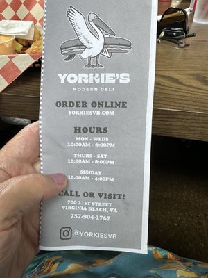 Menu photo 1 Yorkie's Modern Deli Virginia Beach, VA Menu photo 1 Yorkie's Modern Deli Virginia Beach, VA