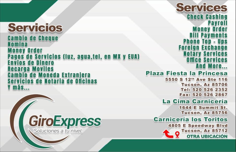 GIRO EXPRESS - Updated July 2025 - 5550 S 12th Ave, Tucson, Arizona ...