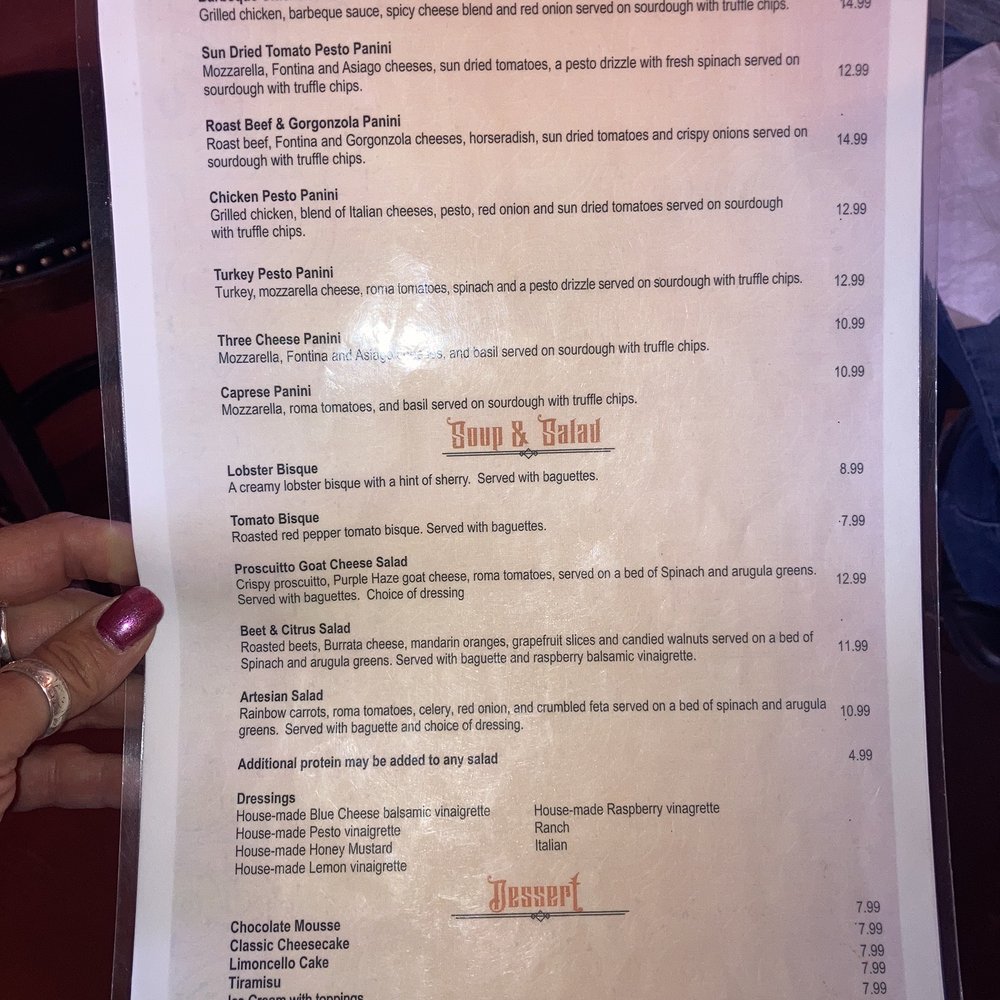 Artesian Cellars - Menu - Wineries Near Me - Pahrump, Nevada Artesian Cellars - Menu - Wineries Near Me - Pahrump, Nevada