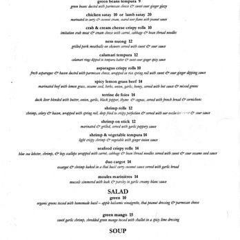 Thithi's Restaurant - Lunch Menu - Back - Vietnamese Near Me - Westchester, Illinois