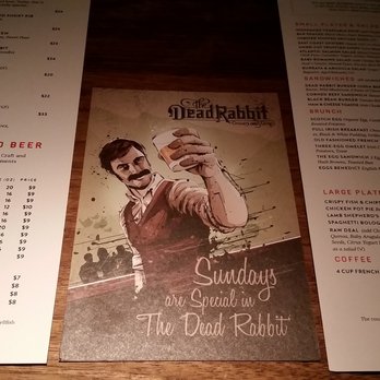 The Dead Rabbit - Menu - Cocktail Bars Near Me - New York, New York