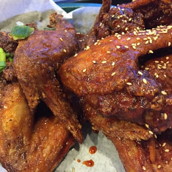 Crisp - Seoul Sassy on the left, Korean BBQ on the right. We got ten wings and they were so big that the two of us couldn't finish them. - Korean Near Me - Chicago, Illinois Crisp - Seoul Sassy on the left, Korean BBQ on the right. We got ten wings and they were so big that the two of us couldn't finish them. - Korean Near Me - Chicago, Illinois