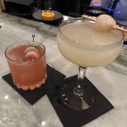 Watermelon Smash and Lychee Saketini Watermelon Smash and Lychee Saketini