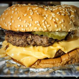 Cheeseburger with fries.
