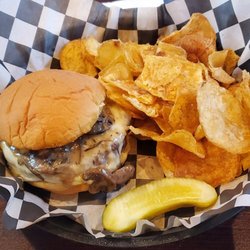 R & J’s Tavern - Mushroom Swiss. This is NOT a frozen patty. Very juicy, cooked perfectly.
