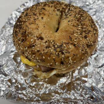 Poppy's Bagels - bacon and egg on everything bagel - Breakfast & Brunch Near Me - Newark, New Jersey Poppy's Bagels - bacon and egg on everything bagel - Breakfast & Brunch Near Me - Newark, New Jersey