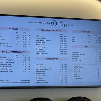 Trung Nguyen E Coffee - Menu - Coffee & Tea Near Me - Houston, Texas Trung Nguyen E Coffee - Menu - Coffee & Tea Near Me - Houston, Texas