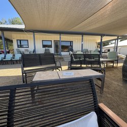 Crystal Hill Vineyard - Outdoor seating area under awning
