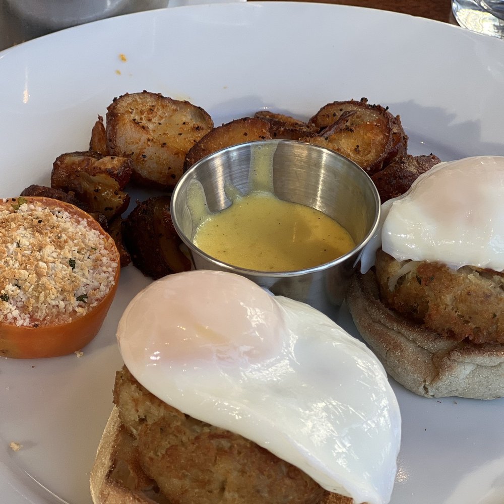 Water's Edge Grill - Crab cake Benedict - New American Near Me - Cambridge, Maryland Water's Edge Grill - Crab cake Benedict - New American Near Me - Cambridge, Maryland
