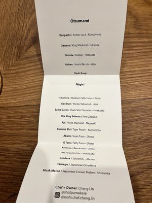 Menu photo 1 Shota Omakase Brooklyn, NY Menu photo 1 Shota Omakase Brooklyn, NY