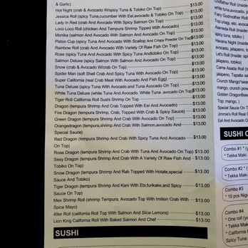 Jimmies place sushi 2 - Menu - Sushi Bars Near Me - Stockton, California