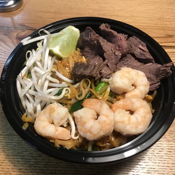 55 Thai Kitchen - Pad Thai Noodles with shrimp and beef. Get this, it does not disappoint - Thai Near Me - San Diego, California 55 Thai Kitchen - Pad Thai Noodles with shrimp and beef. Get this, it does not disappoint - Thai Near Me - San Diego, California
