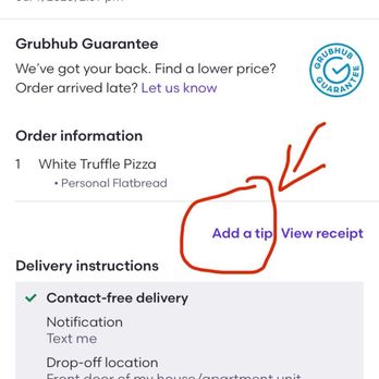 Posto 22 - Here you can clearly see a screenshot that you can add a tip after the delivery has been made. - Italian Near Me - New Rochelle, New York