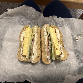 Absolute Bagels - Everything Bagel, Egg, Jalapeno cream cheese, tomato, lettuce, onions Toasted - Bakeries Near Me - New York, New York Absolute Bagels - Everything Bagel, Egg, Jalapeno cream cheese, tomato, lettuce, onions Toasted - Bakeries Near Me - New York, New York