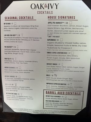 Menu photo 1 Oak & Ivy Las Vegas, NV