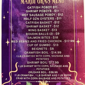 Orleans Bar & Grill - Fat Tuesday 2/17 menu - Cajun/Creole Near Me - Humble, Texas