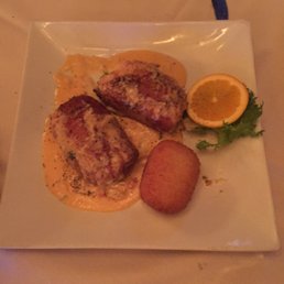Chicken stuffed with mozzarella and served with a whiskey sauce. Terrific! Chicken stuffed with mozzarella and served with a whiskey sauce. Terrific!