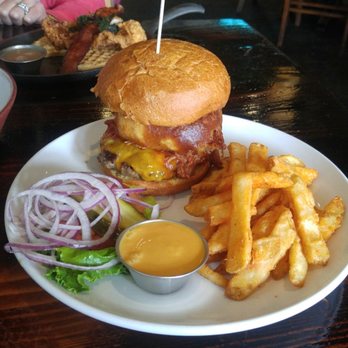 Station 22 - Greg's burger - Checkered something. Pretty good. Battered fries were delish. - New American Near Me - Provo, Utah Station 22 - Greg's burger - Checkered something. Pretty good. Battered fries were delish. - New American Near Me - Provo, Utah