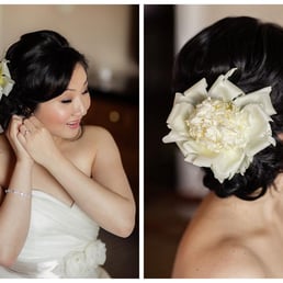 Closer shot of the hairstyle Joey created for my wedding! Flower provided by our florist, Tanjeeryn Designs. Closer shot of the hairstyle Joey created for my wedding! Flower provided by our florist, Tanjeeryn Designs.
